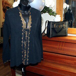 N.W.D Retro Black & Gold Tunic